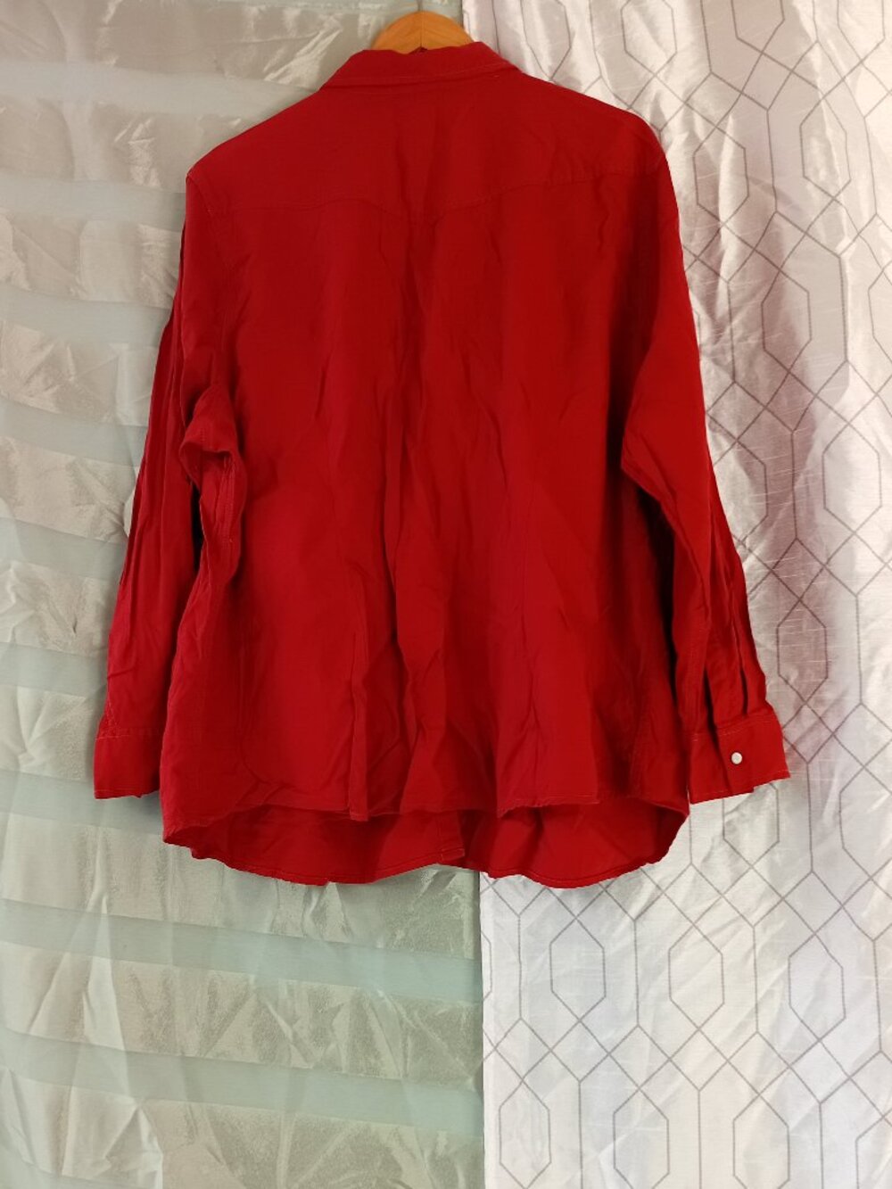 Burnt Orange Fall/Autumn WOMENS L/Sleeve Snap button Shirt size 3x 53%cotton